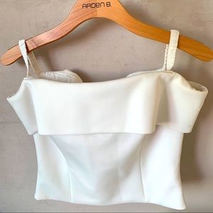 White open shoulder top